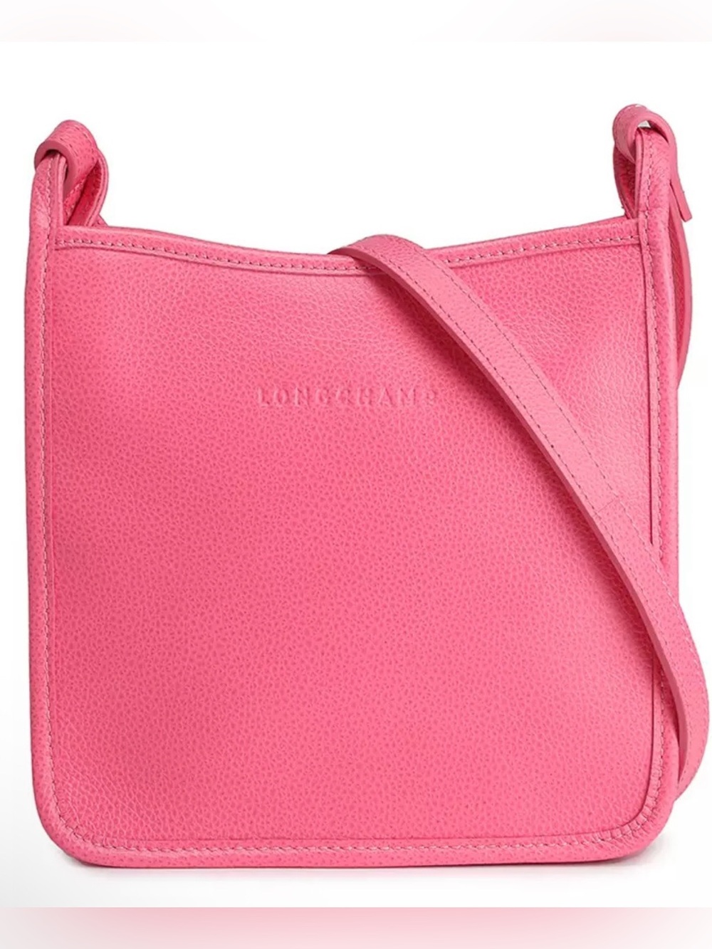 Authentic Longchamp LARGE Le Foulonné Zipped
Crossbody Bag in Barbie Pink!